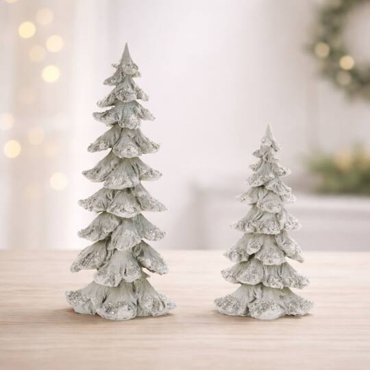 Melrose Green Frosted Evergreen Tree Set